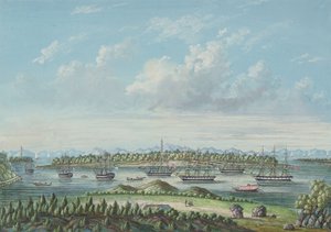 مشهد من وامبوا ، c.1860 (حبر مع مرحاض على ورق) بواسطة تينكوا